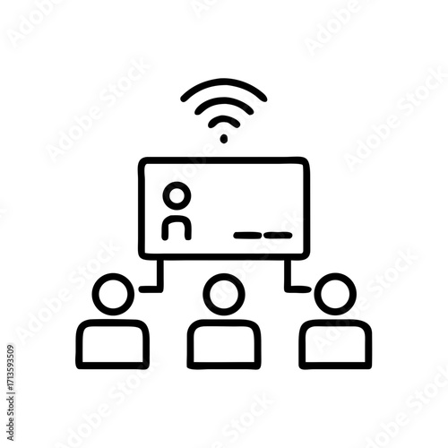 Online education technology with group learning and presentation setup  