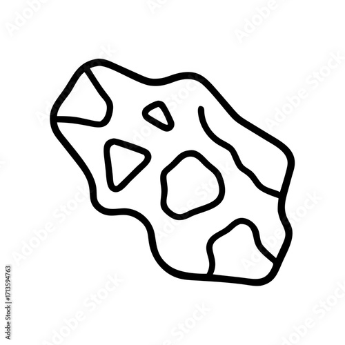 Amber fossil illustration in simple line art style representing Archaeology & Paleontology  