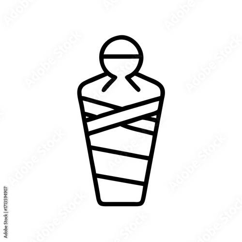 Mummy sarcophagus illustration depicting ancient burial practices  