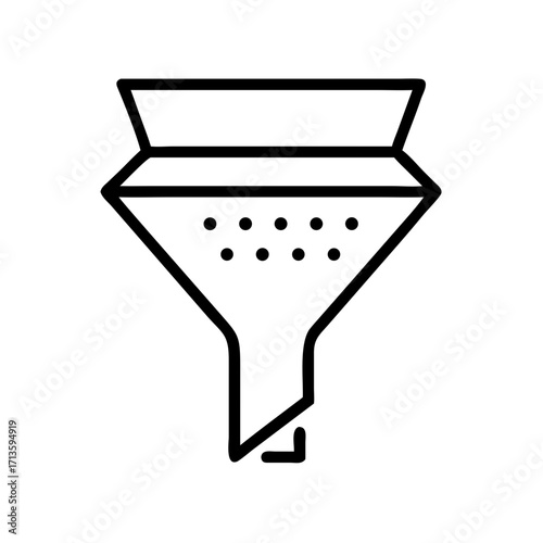Funnel tool for sifting materials in archaeological excavation context