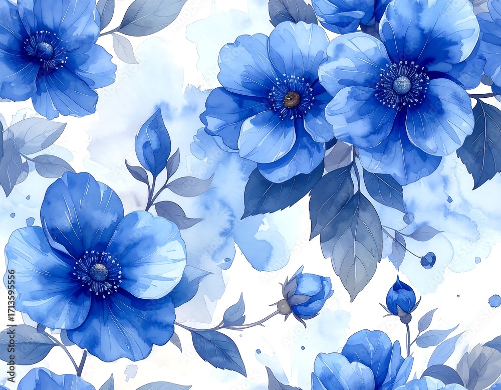 custom made wallpaper toronto digitalFloral watercolor pattern