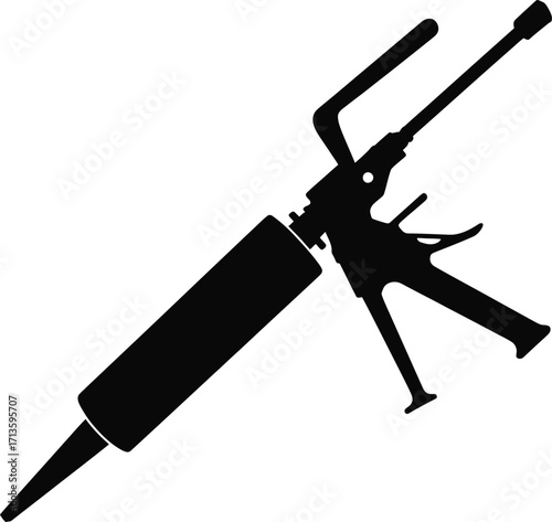 Black sealant gun silhouette caulk gun tool
