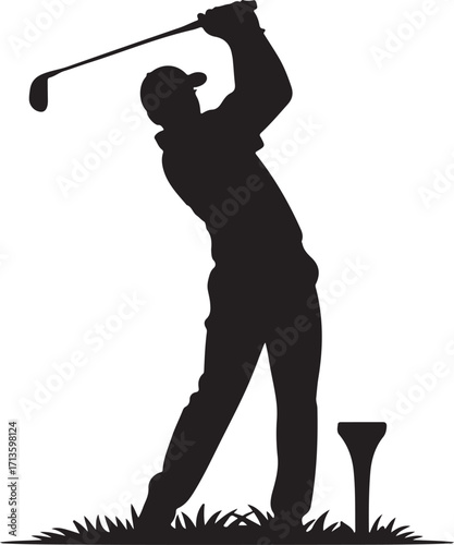 golf ball with dimpled surface placed on a tee. golfing sport,