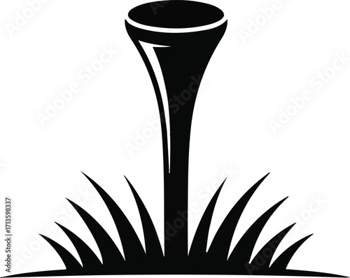 golf ball with dimpled surface placed on a tee. golfing sport,