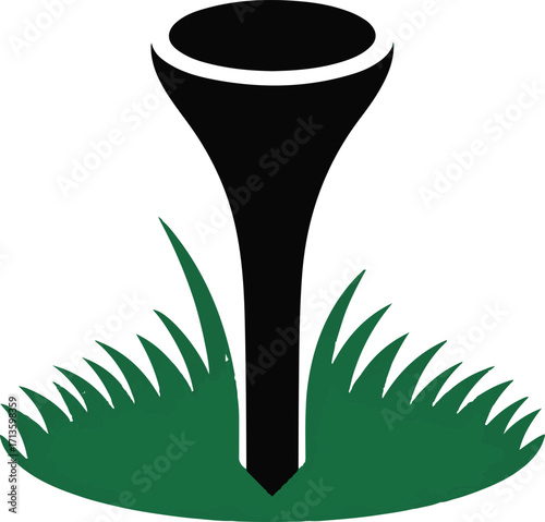 golf ball with dimpled surface placed on a tee. golfing sport,