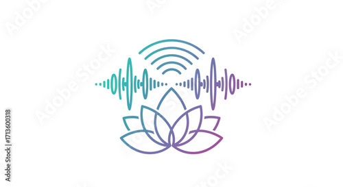 Harmonic Bloom A Serene Fusion of Sound and Lotus for Spiritual Harmony
