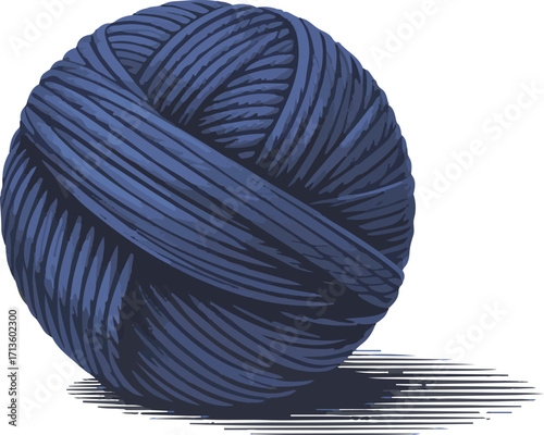 Stylized Ball of Yarn and Crochet Hook, Icon