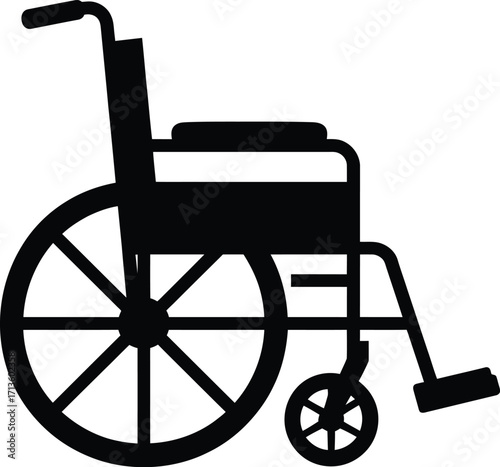 Black wheelchair vector silhouette mobility aid medical equipment