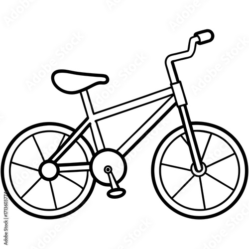 Modern classic bicycle line art coloring page vector illustration scalable eps icon silhouette vector illustration white background