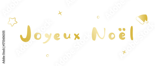 Joyeux Noël en lettrage manuscrit doré pour cartes et affiches