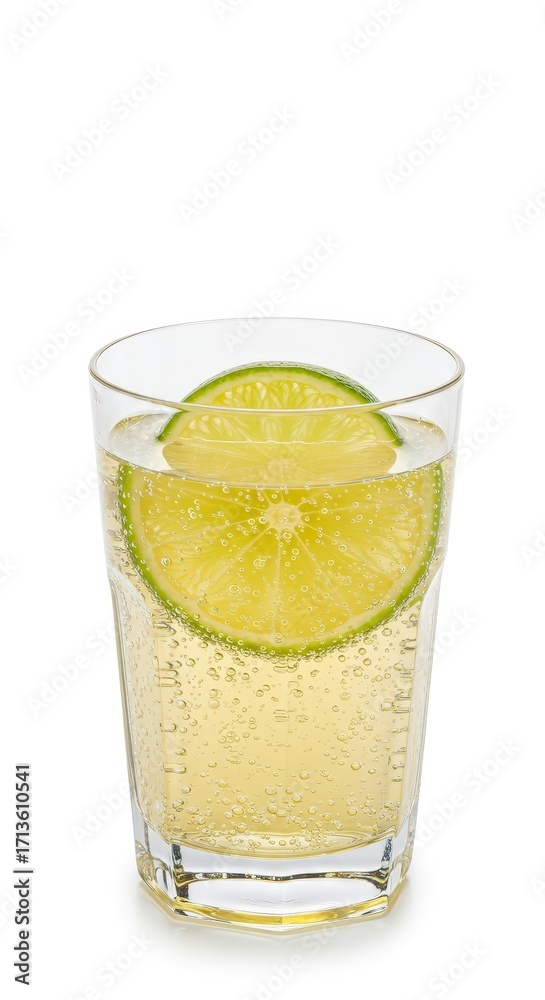 custom made wallpaper toronto digitalA refreshing glass of lime soda beverage, showcasing a vibrant lime slice atop bubbly, light yellow liquid.