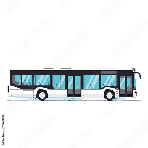 city bus, modern bus, public transport, urban bus, white bus, passenger bus, transit bus, bus illustration, transportation, bus design, side door bus, large window bus, commuter bus, clean design bus,