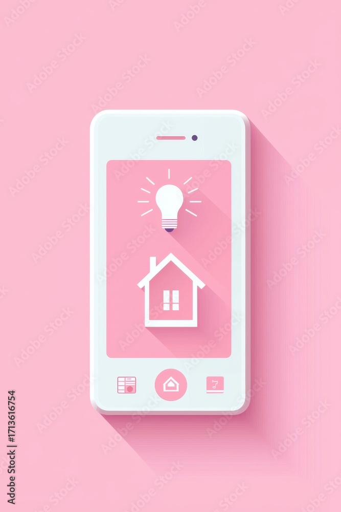 Minimalist smartphone app interface for smart home control