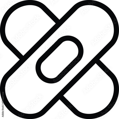 Bandage symbol vector silhouette medical first aid