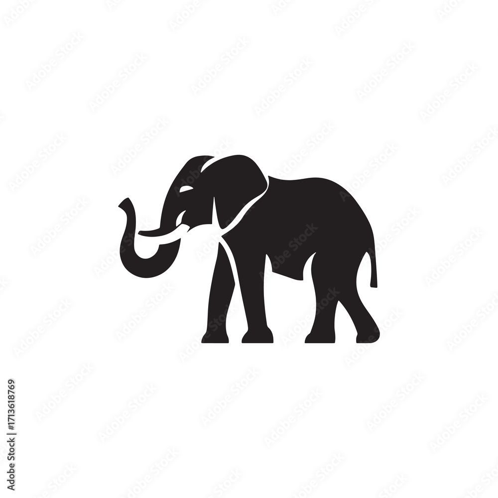 Obraz premium Elephant Silhouette Vector Icon