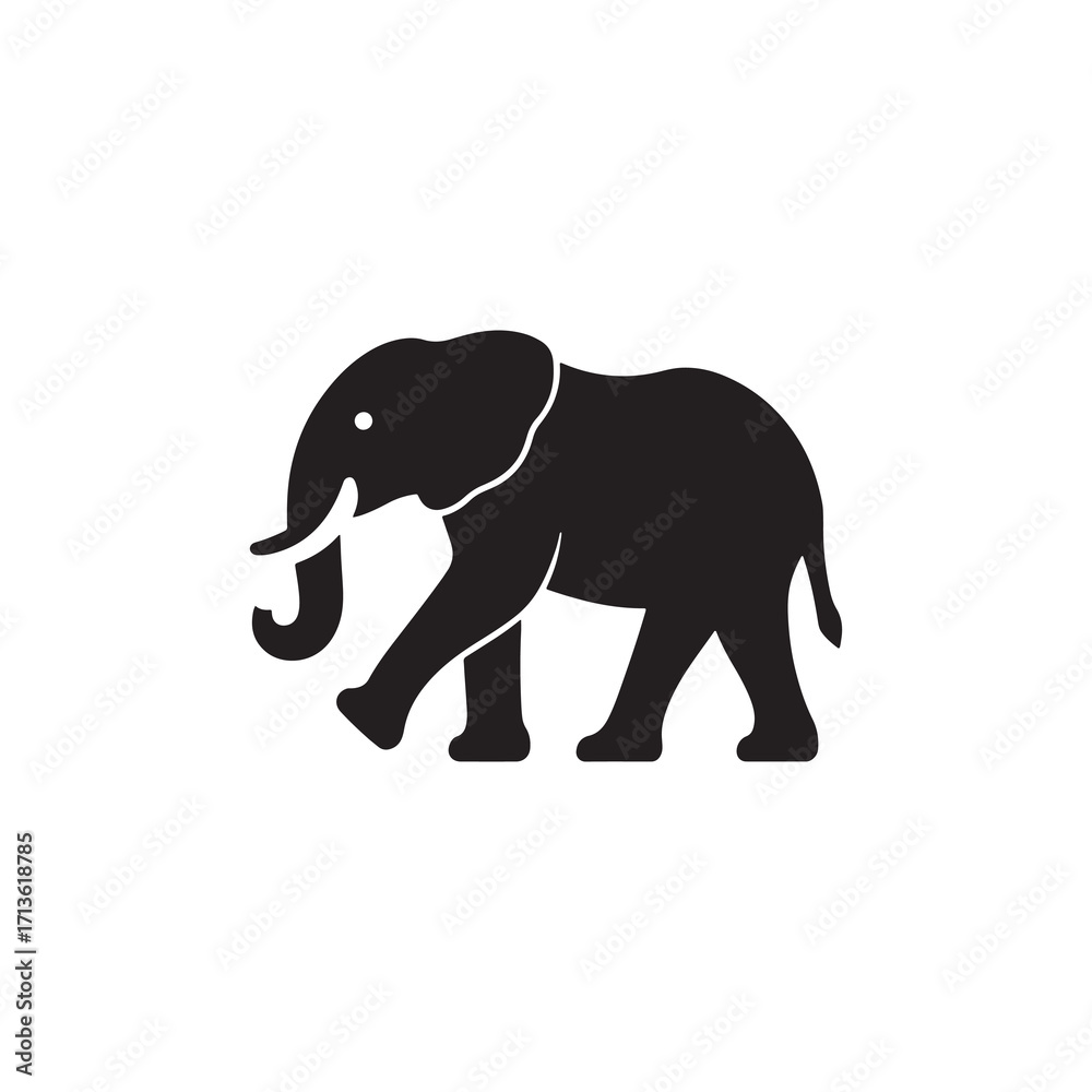 Obraz premium Elephant Silhouette Vector Icon