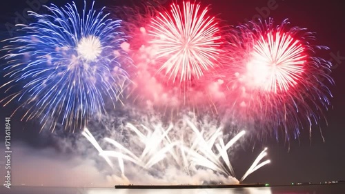 Fireworks display over water