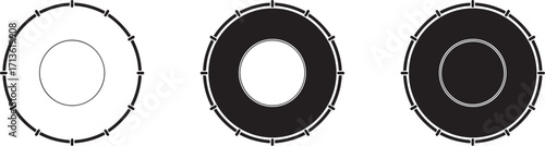 Drum Head and Rim Minimalist Vector Set

Percussion Instrument Drum Icon Collection

Black and White Drum Clipart Illustration

Musical Drum Silhouette Graphic Design