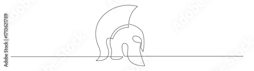 Continuous Line Drawing of Spartan Helmet