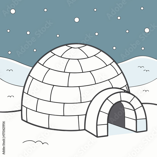 Igloo ice house Atlantic, pristine snow covered landscape