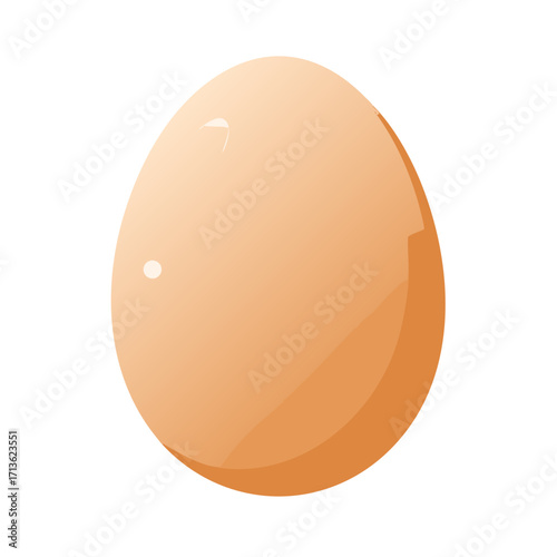 Single brown egg isolated on transparent background