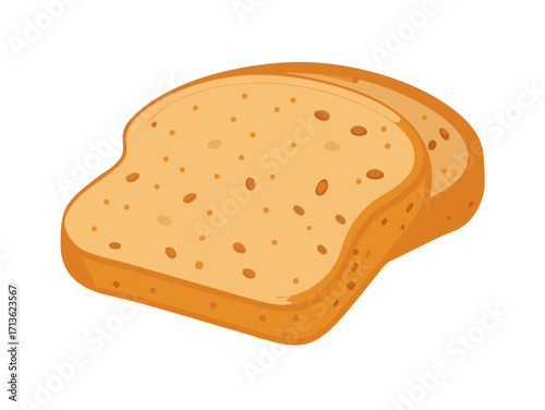 Two slices of toasted bread isolated on transparent background
