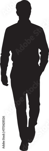 A man walking vector silhouette