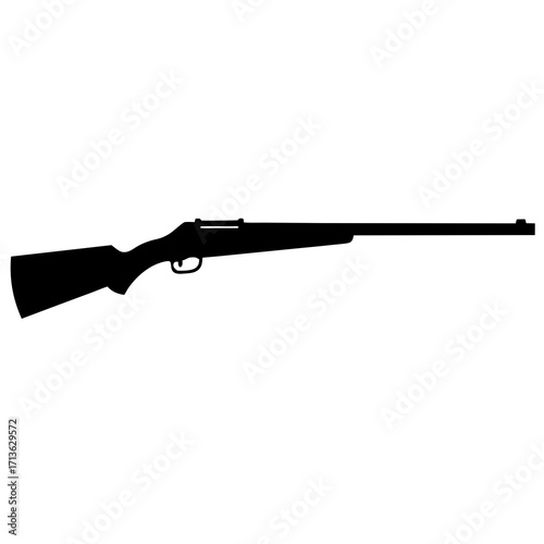 Black silhouette of a hunting rifle on a white background vector illustration