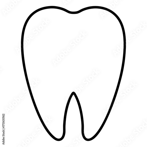 Simple outline drawing of a healthy tooth with a black border on a white background