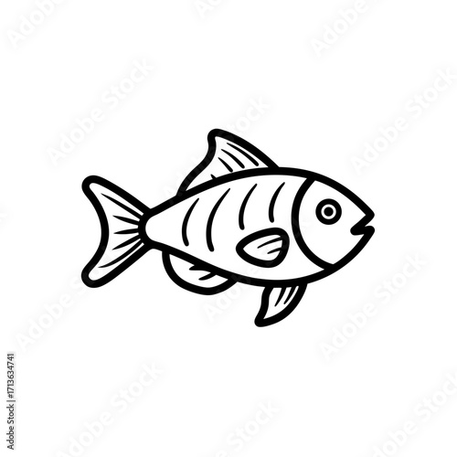 aquarium fish icon isolated on white