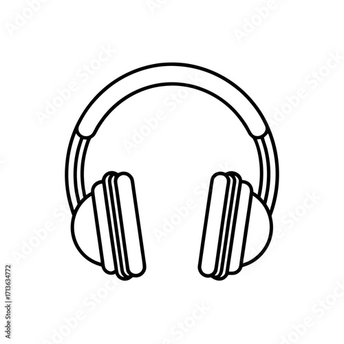 audiobook headphones icon isolated on white