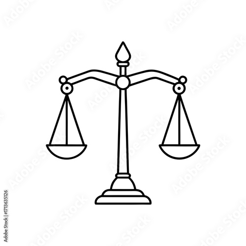 equality scale icon isolated on white