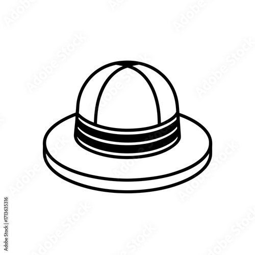 hat icon isolated on white