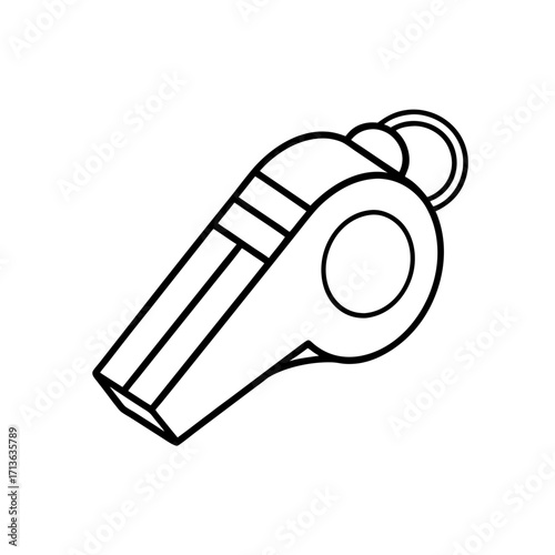 referee whistle icon isolated on white