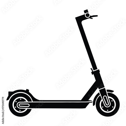 Modern electric scooter silhouette for urban commuting and personal transportation