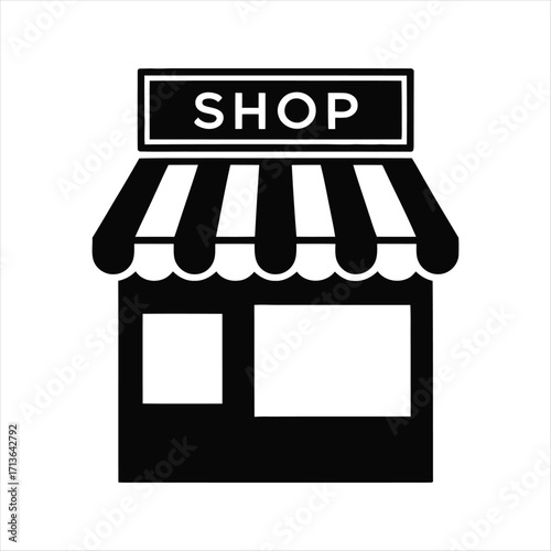Simple vector graphic of a storefront small business retail shop