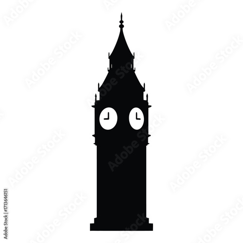 Iconic big ben clock tower silhouette london landmark famous architecture travel symbol