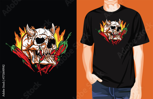 Devil skull t-shirt design