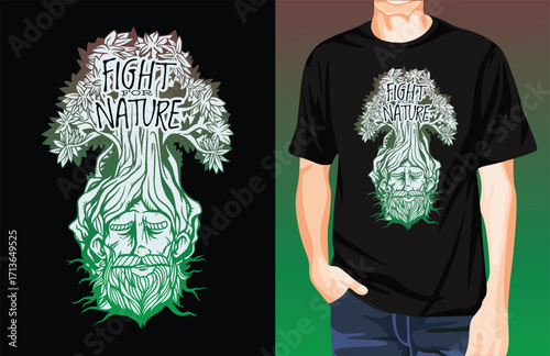 Fight for nature t-shirt design unique idea