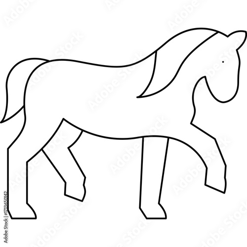 Horse single vector icon illustration