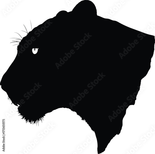 Black panther head profile silhouette