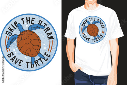 Save the turtle t-shirt design