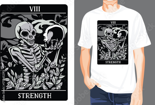 Skeleton card t-shirt design
