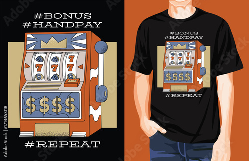 Slot machine t-shirt design