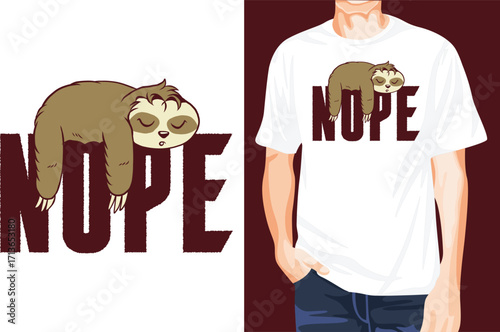 Sloth nope t-shirt design