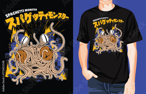 Spaghetti monster t-shirt design