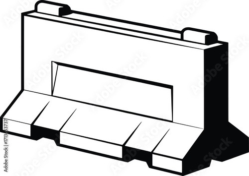 Plastic water filled traffic barrier for road construction and safety control simple design