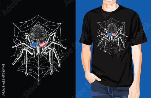 USA tarantula spider t-shirt design