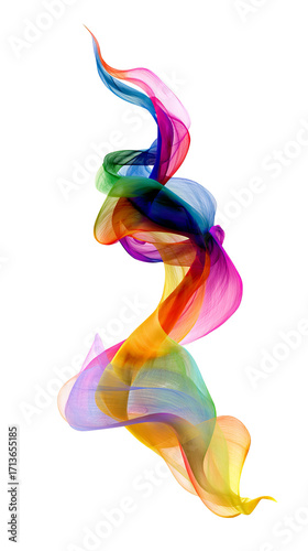 Abstract swirling rainbow shapes