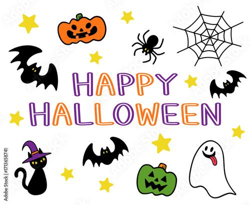 ハロウィンのイラストセット